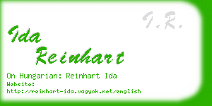 ida reinhart business card
